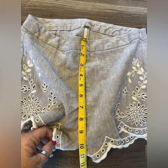 Free People Women's Gray Life's Too Short Eyelet Shorts Size 4 - Picture 10 of 11